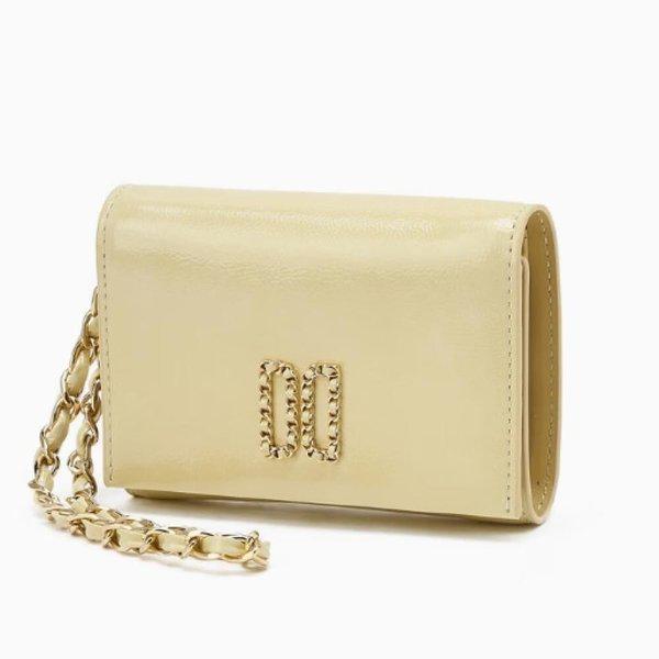 AK Bundang店 イエロー DDロゴ 牛革 二つ折り財布 (ストラップ着脱可能) DCWA5E24