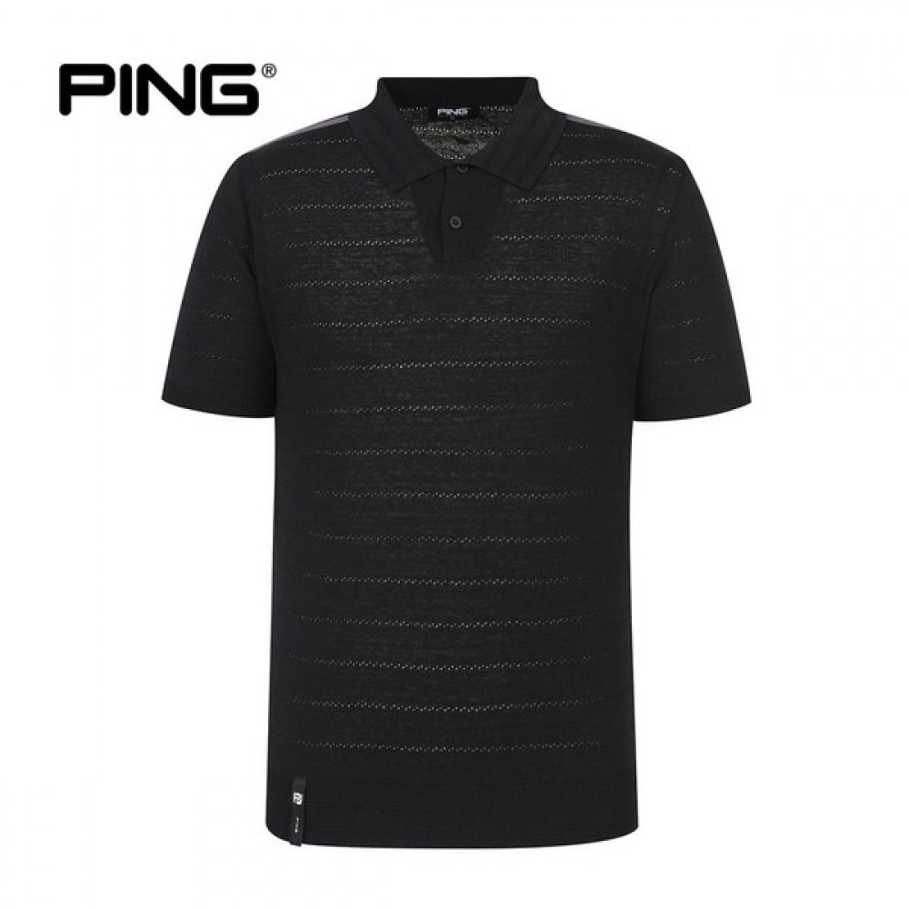 (Ping) メンズラインポイントカラー半袖ニット