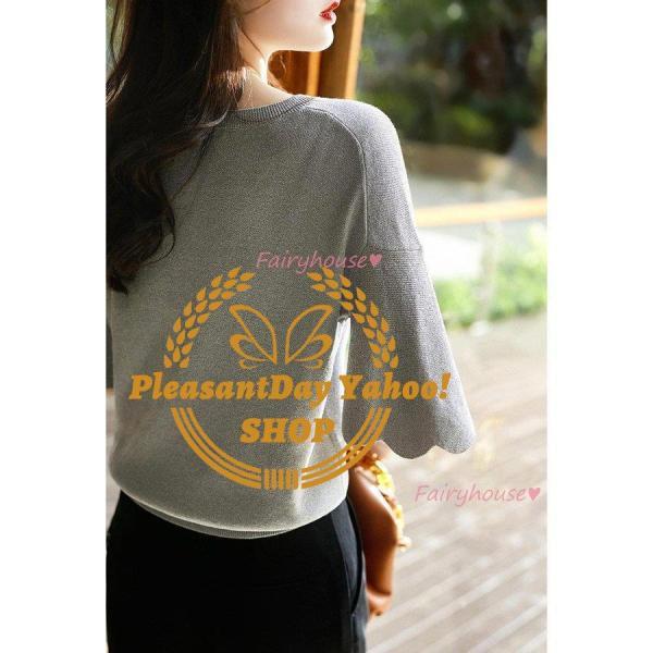 シャツ レディース 春夏新作 40代 半袖 ニットトップス 無地Tシャツ Vネック レション ショット丈ニットソー カットソー おしゃれ 大人 50代 30代