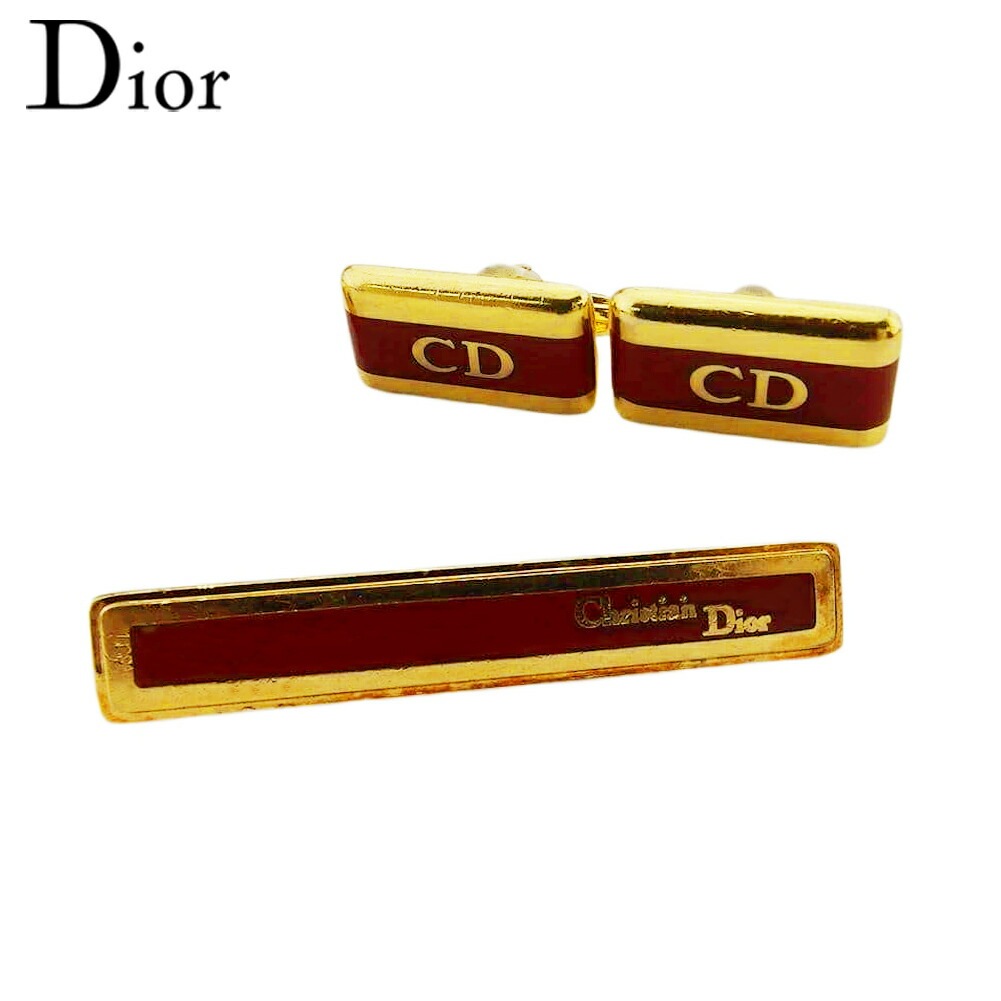 ディオール カフス タイピン カフリンクス ネクタイピン メンズ CDロゴ スウィヴル式 ワニロ式 2アイテムセット Dior 中古 43,943円