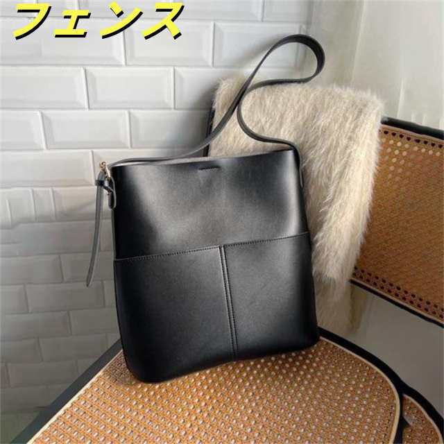 ショルダーバッグ バッグ 【A4サイズ収納可】外ポケット付き フェイクレザー バケツショルダーバッグ 5,825円