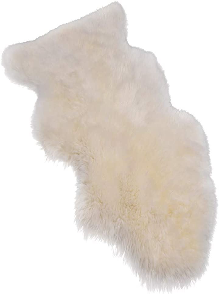 ムートン 長毛 ピースラグ ムートンラグ ムートンフリースラグマット(アイボリー, 1匹)