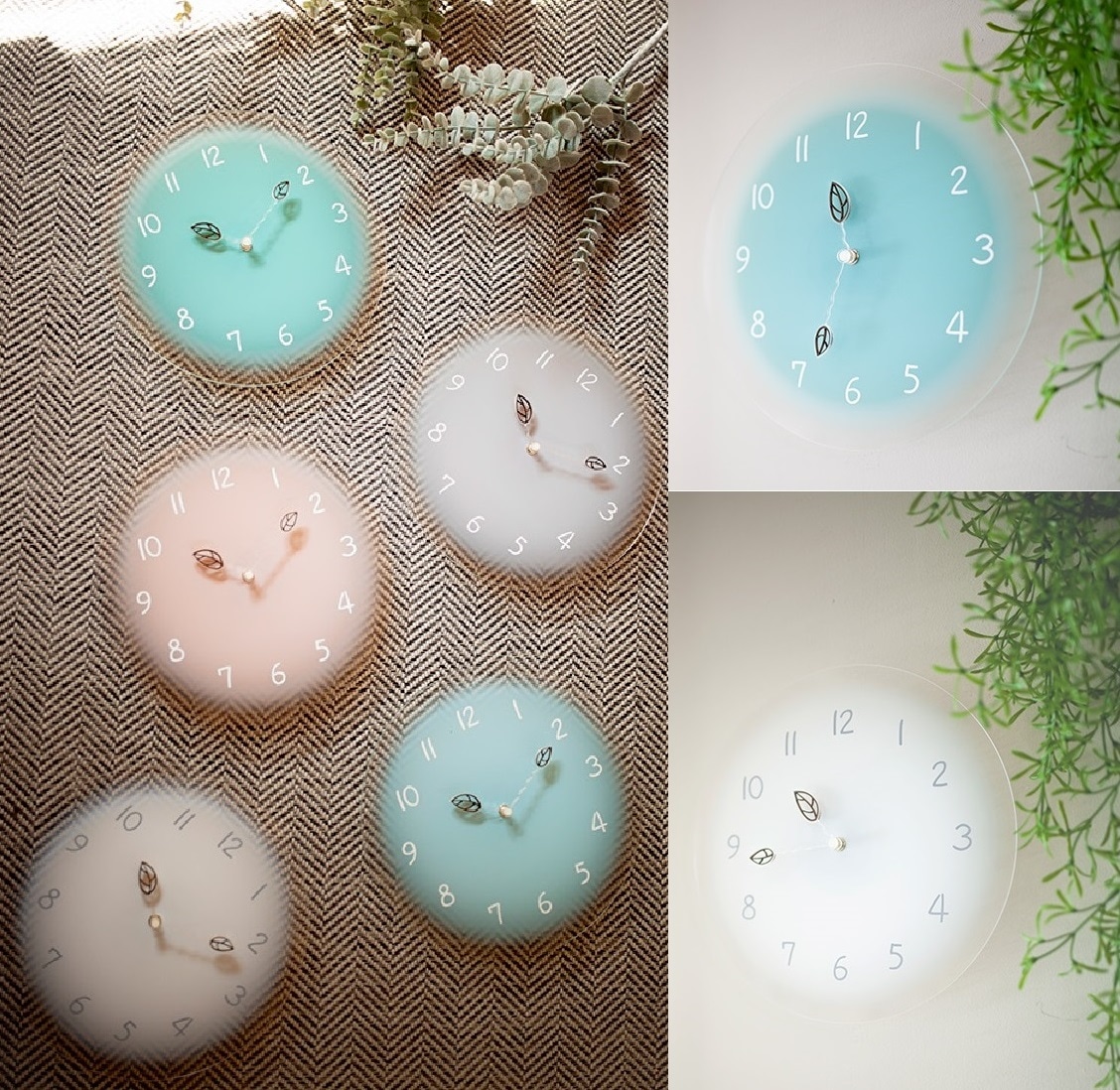 Banana 霧の木 インテリア 無騒音 壁時計 5色/ 韓国製品 新商品 韓国の人気