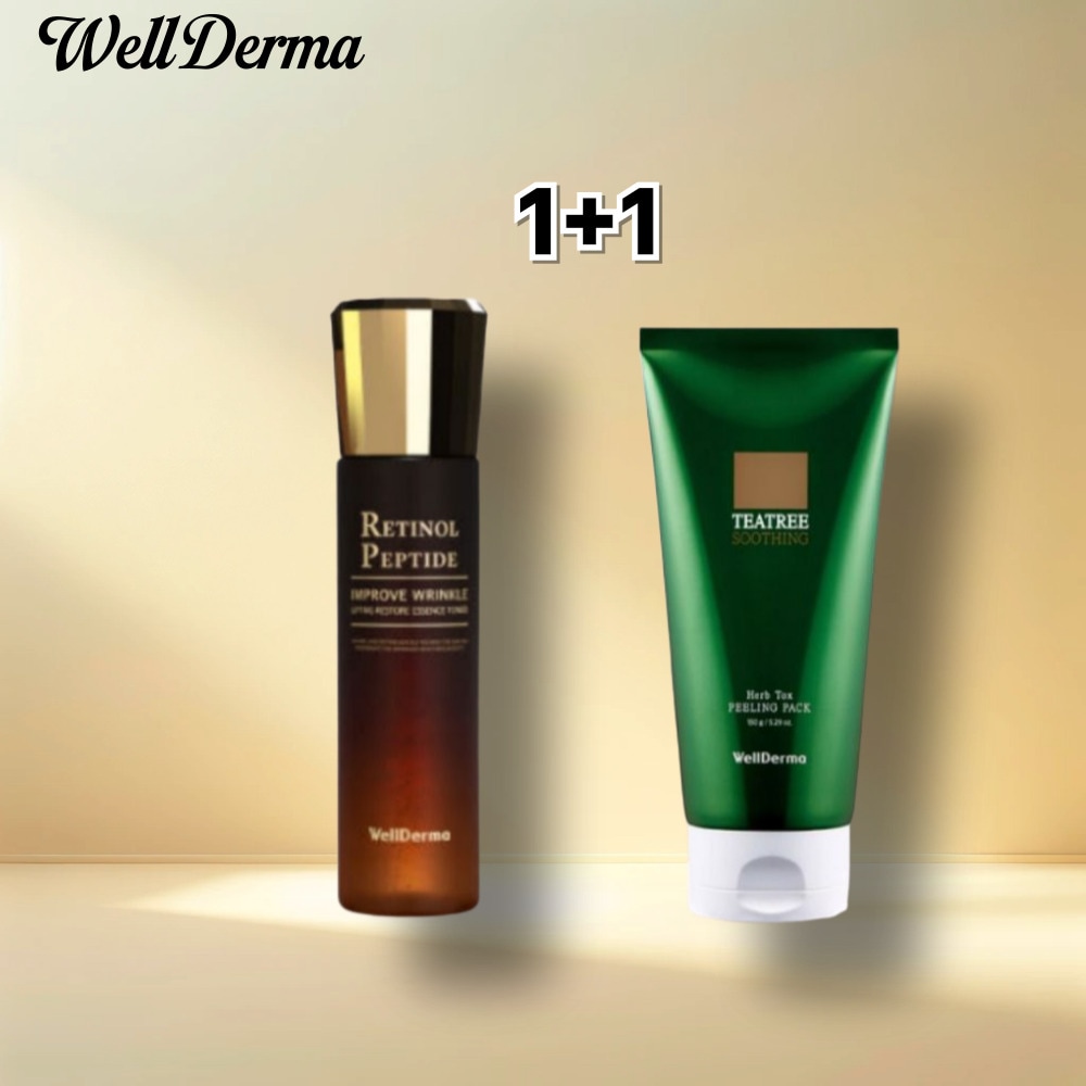 ウェルダーマ/レチノールペプチドリフティングリストアエッセンストナー150ml+ティーツリーハーブトックスフィリングパック150g/泡洗顔/3分解決/ブラックヘッド吸着/クレンジングクリーム/毛穴ケア