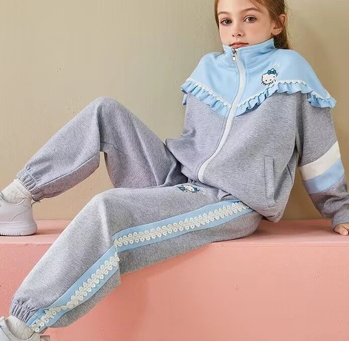 かわいいキャラクターの女の子用衛衣長ズボンセットファッションカジュアルスポーツ秋の新作中大童ゆったり長ズボン2枚セット 5,094円
