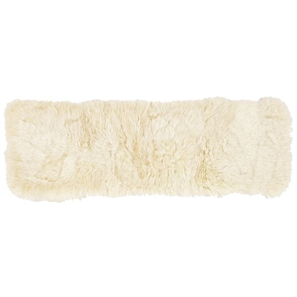 ニュージーランド産 天然ムートン ソファーマット 約38120cm ベージュ 長方形 羊毛皮100％ M-511-F リビング