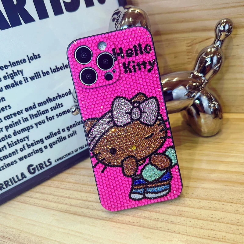 ハンドメイド iPhoneケース ハローキティ キラキラのラインストーン iPhone16/15/14/13/12/11ケース Plus Pro Max キティちゃんHello Kitty マイメロ