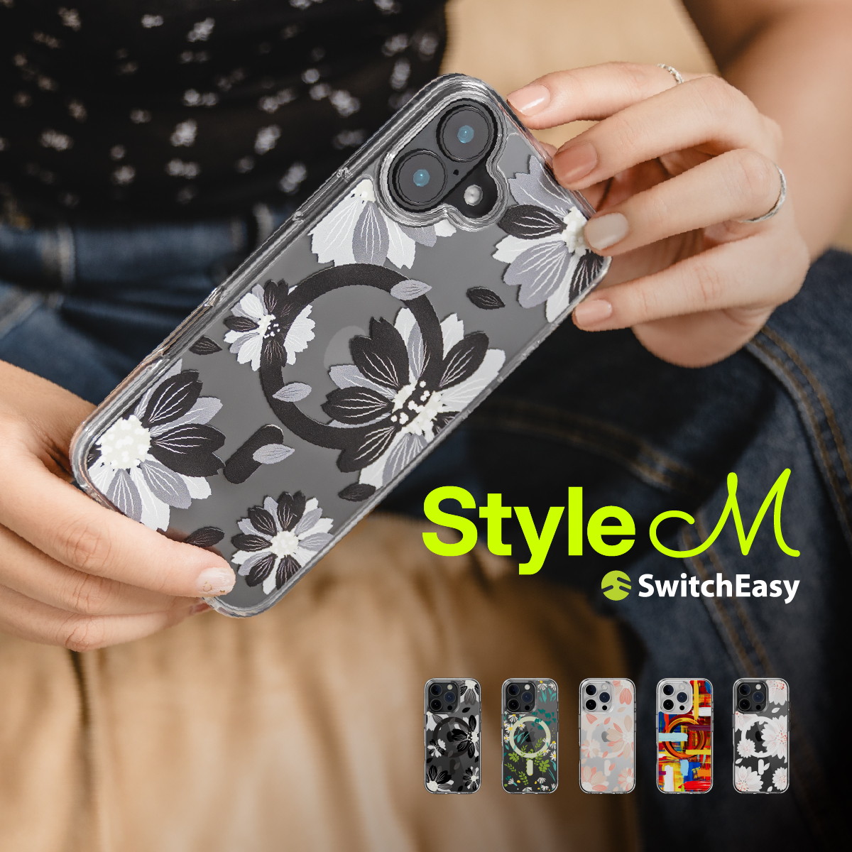 iPhone 16 Pro Max 対応 ケース MagSafe 対応 クリア オシャレ イラスト アート 柄 耐衝撃 スマホケース おしゃれ マグセーフ スマホカバー Style M