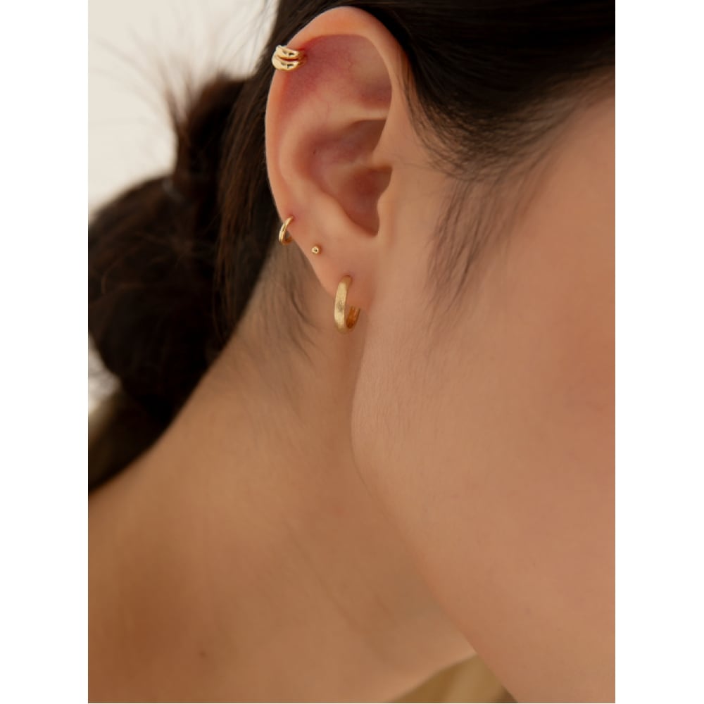 LUNNE 14k サンディンググロウ ワンタッチリングピアス (14kゴールド) LFE47