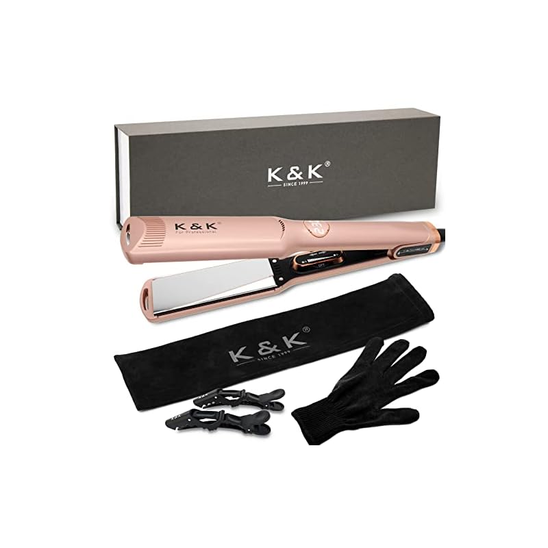 ヘアアイロン 38mmストレートカール hairiron 男女兼用 高性能 100-240V 海外対応 230℃ プロ仕様 温度調整 LCDスクリーン 自動OFF ブラック