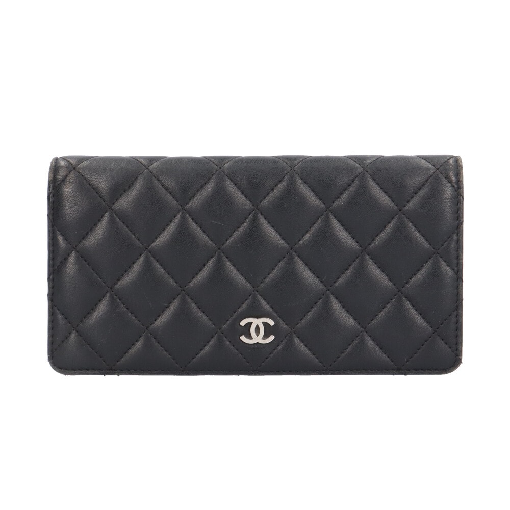 シャネル タイムレスクラシック ロング フラップ ウォレット マトラッセ 長財布 ラムスキン A31509 CHANEL 中古