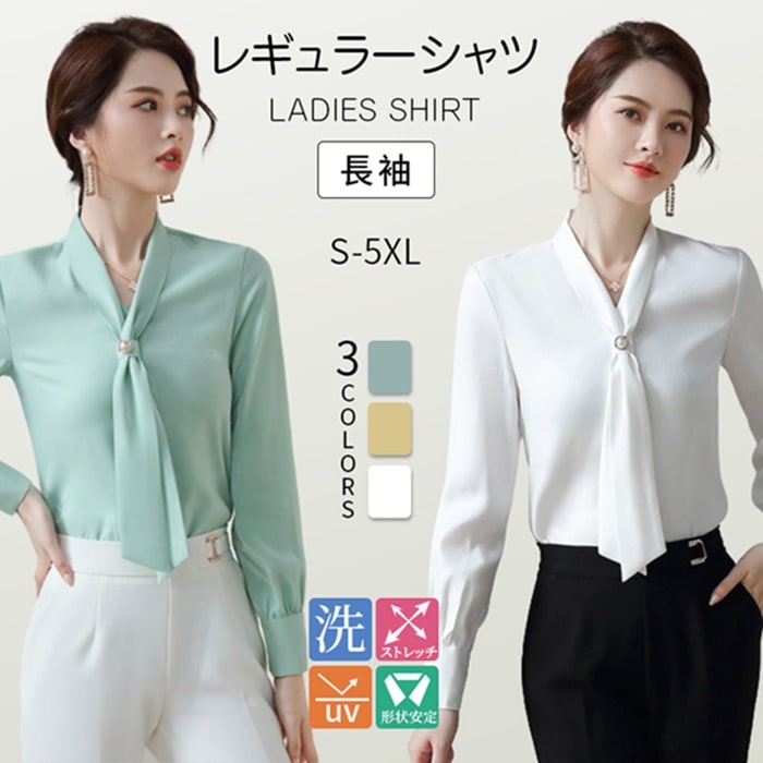 レディース ワイシャツ ブラウス事務服 レディース シャツ ブラウス オフィス スーツ インナー スキッパー シャツ