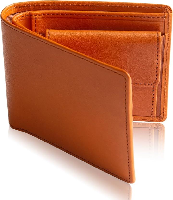 栃木レザー 財布 メンズ 2つ折り 赤タグ付 二つ折り 本革 二つ折り財布(４．キャメル)