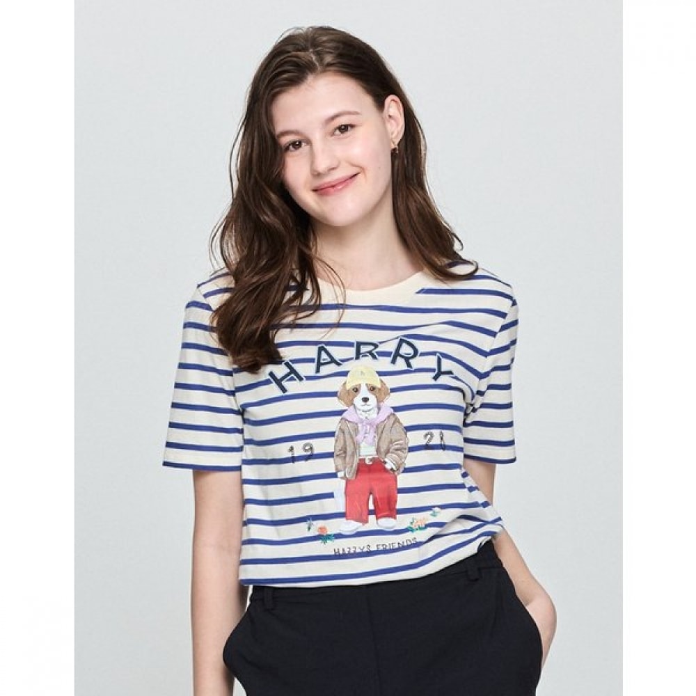 [25SS] [ハジーハリー] ハリーグラフィックショートスリーブ T シャツブルー HSTS5B206B2