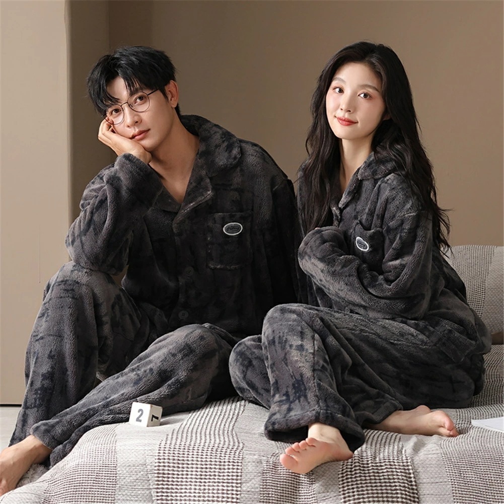 ペアパジャマ 冬 モコモコ 男女2着 セット 長袖 前開き ファッション カジュアル シンプル カップル ペア ルームウェア ペア パジャマ 夫婦 もこもこ メンズ 秋 結婚祝い