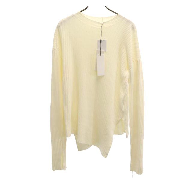 未使用 長袖 セーター M ホワイト リブニット レディース