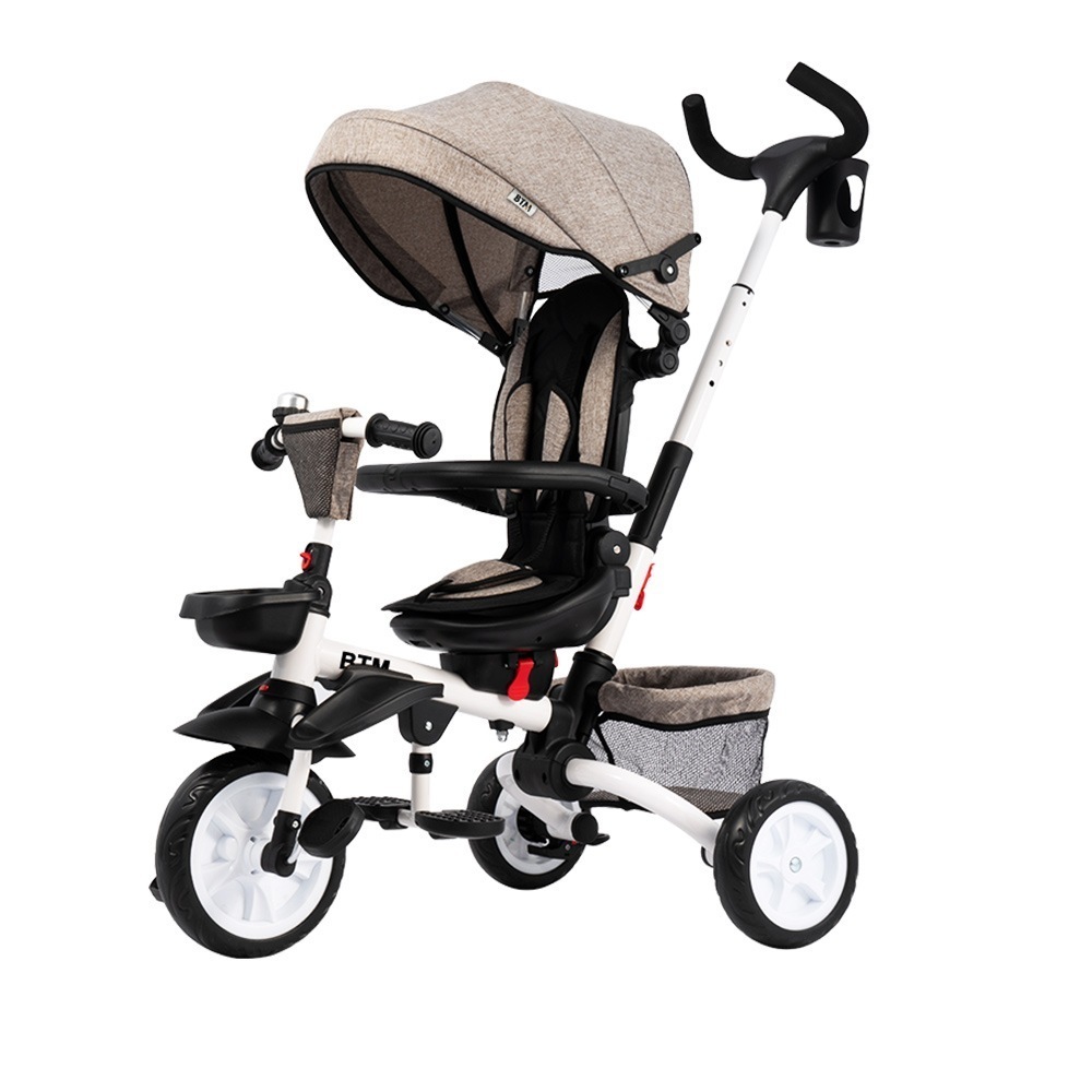 【2点購入で150OFF】【国内即発送】子供用三輪車　折りたたみ　かじとり　手押し棒　 おしゃれ　4in1　 1歳 2歳　3歳　座面回転　自転車 おもちゃ 乗用玩具 幼児用 キッズバイク プレゼント