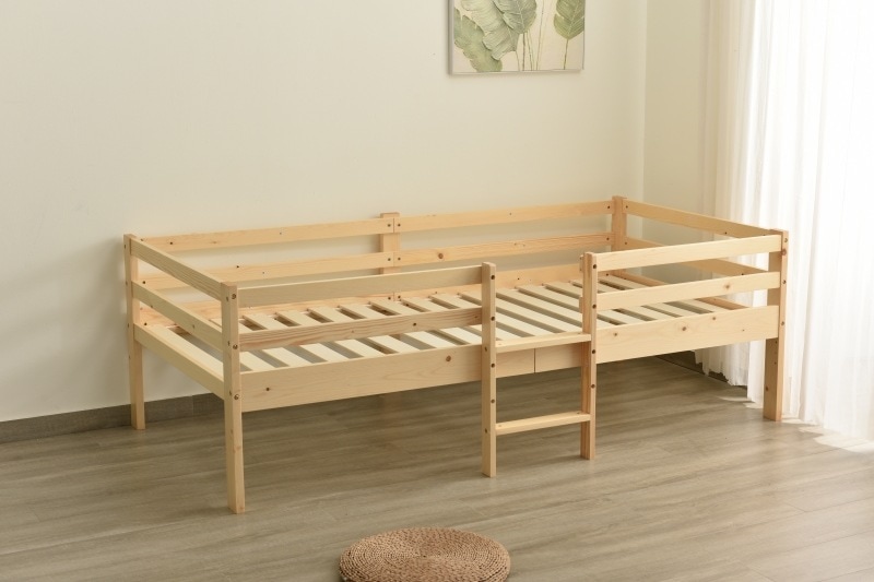 シングルベッド ロフトベッド ロータイプ ベッド ウッドベッド シングル 収納 北欧風 子供部屋 耐震 木製 すのこベッド おしゃれ