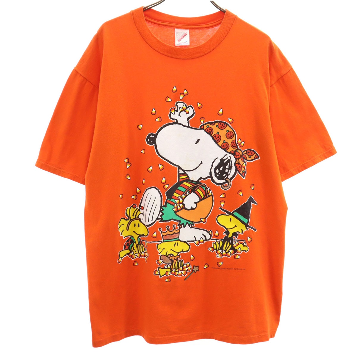 90s USA製 オールド ピーナッツ スヌーピー 半袖 Tシャツ L オレンジ PEANUT SNOOPY メンズ 古着 4,624円