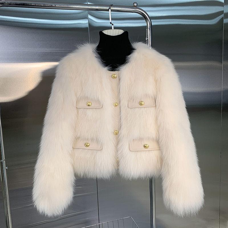 新しい冬の偽のキツネの冬の服の女性青年様式は女性のための毛皮のロールプレイングのコートを厚くしました