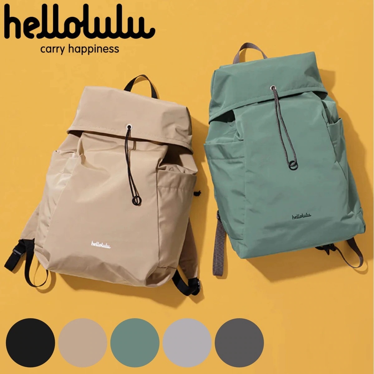 リュック Hellolulu JESSE 8L リュックサック ビジネスリュック バッグ デイパック 手提げ かばん 鞄 ハロルル レディース メンズ 軽い 撥水 通学 通勤 巾着式 PC収納