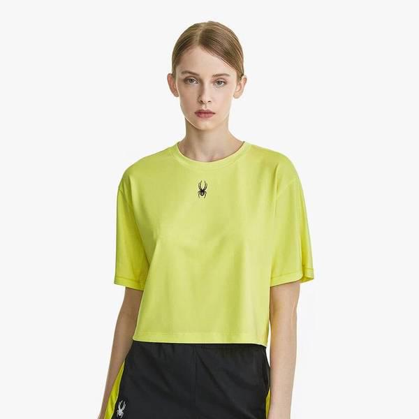 女性トレーニングクロップTシャツSPGFCNRS252WNYL 710403