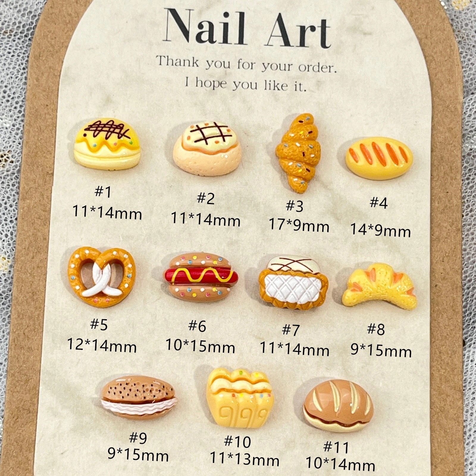 【20個】diy食玩パンシリーズキャラクターネイルアクセサリーかわいいシミュレーションクリームデザートピン留め樹脂パーツ