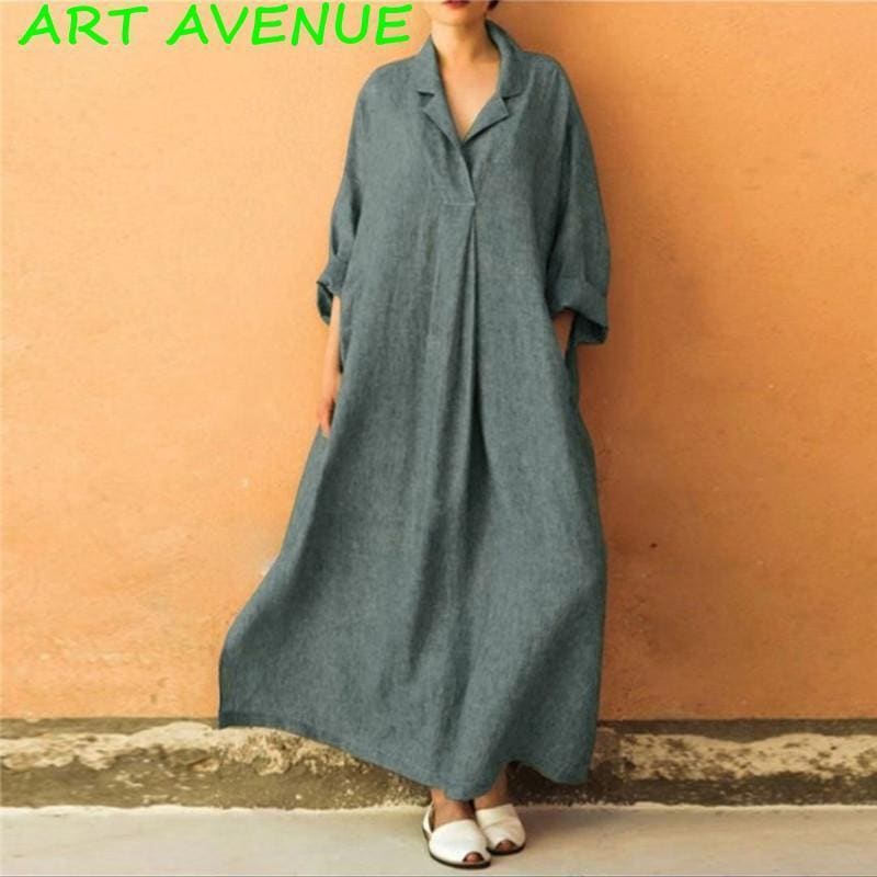 シャツワンピース ワンピース レディース ロング丈 チュニック シャツワンピ マキシワンピ 大きいサイズ 体型カバー 長袖 春夏秋 無地 綿麻