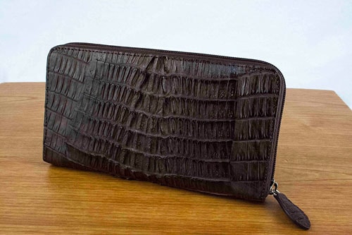 Costoroma カイマン コの字ファスナー長財布（ダークブラウン）[ ラウンド 長財布 財布 使