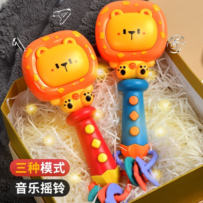 子供のおもちゃ教育早期教育音楽ガラガラは赤ちゃんを落ち着かせるために煮ておしゃぶりをすることができおもちゃの呼び方を学ぶことができます