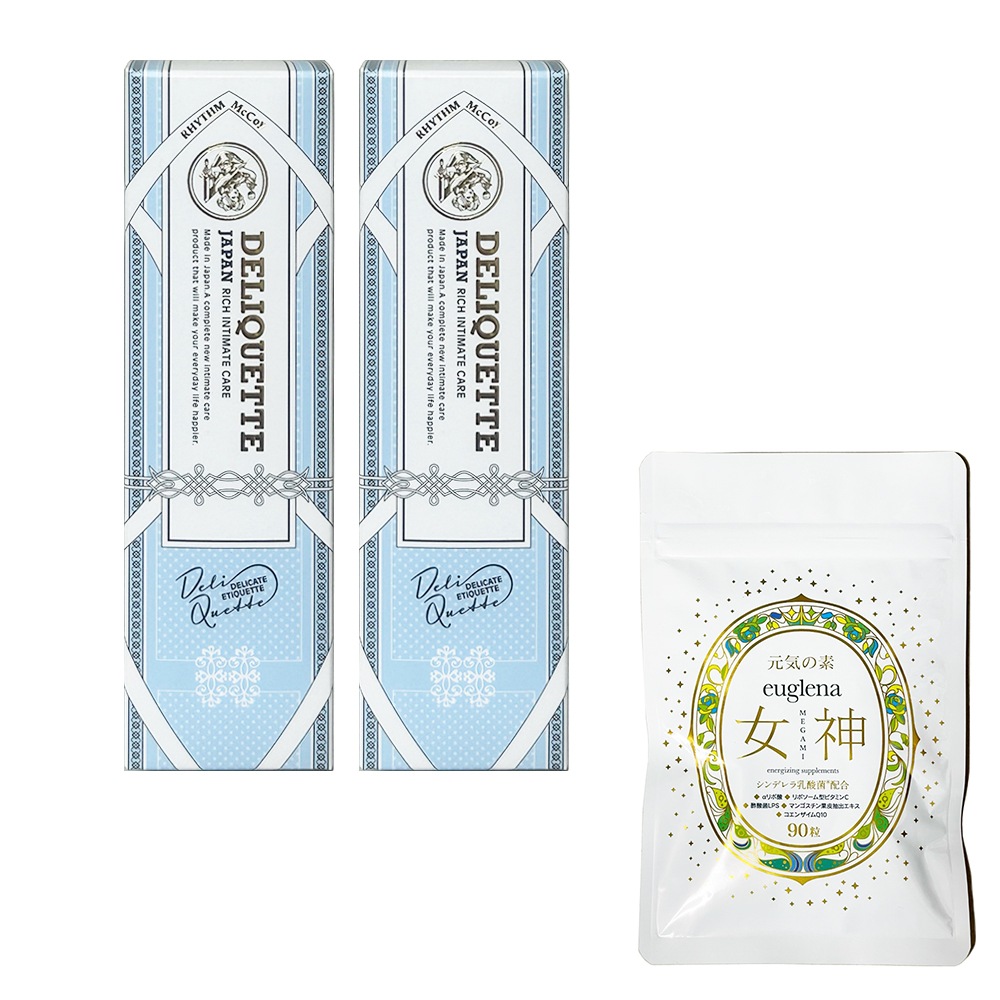 お得セット　DELIQUETTE　デリケット　50gｘ2個＋ユーグレナ女神90粒　 【正規品保証】 デリケートゾーンの乾燥予防におすすめの保湿ジェルデリケートケア