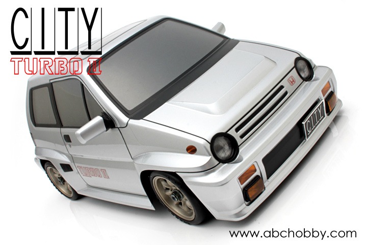 ABCホビー 1/10 電動RCシャーシ組立済みキット ガンベイド Honda・シティ TURBO II キット【25602】 ラジコン ABC 25602 Honda CITY ターボ
