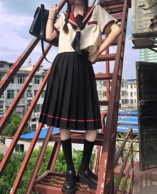【目玉商品超人気】TシャツワンピースJK制服韓国ファッション 制服セーラー服シャツ＋プリーツスカートセーラー服カレ