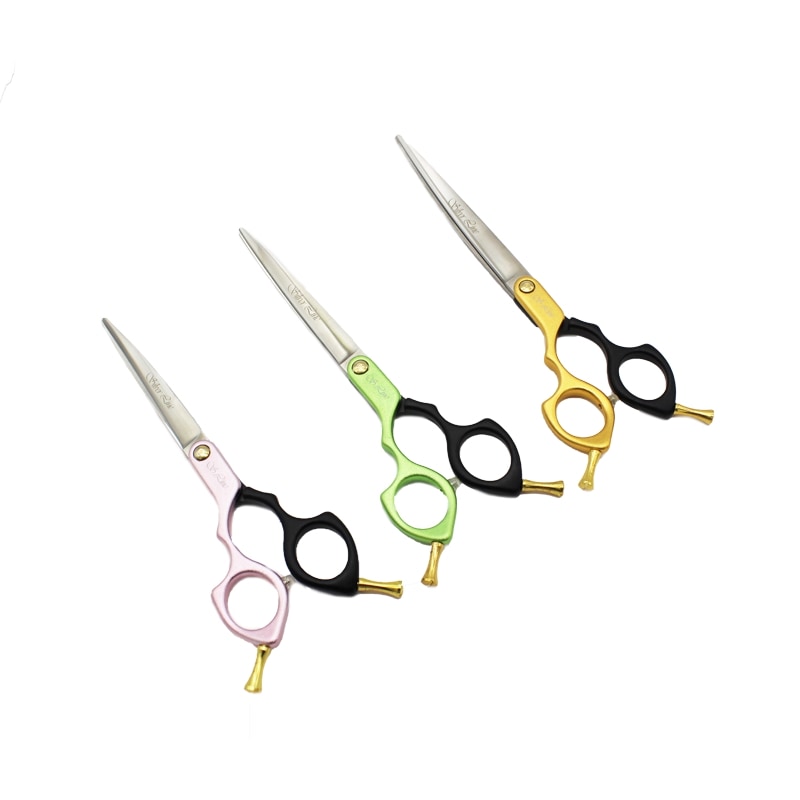 [LULC] 左利きジュラルミン軽量カーブバサミ マズル 毛が押されなく丸く切ってみよう！ 仕上がり 仕上げ用 眉間 フットライン 軽量ハサミ 愛建美容