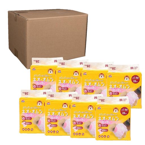 ネオ・ルーライフ ネオ・オムツ 小・中型犬用 ピンク M 28枚×8個入り (ケース販売)