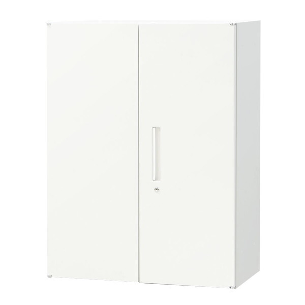 法人限定 Netforce EA-8040-3R-W-WH ホワイト 両開き書庫 3段 スチール (幅800×奥行400×高さ1050mm) メーカー直送