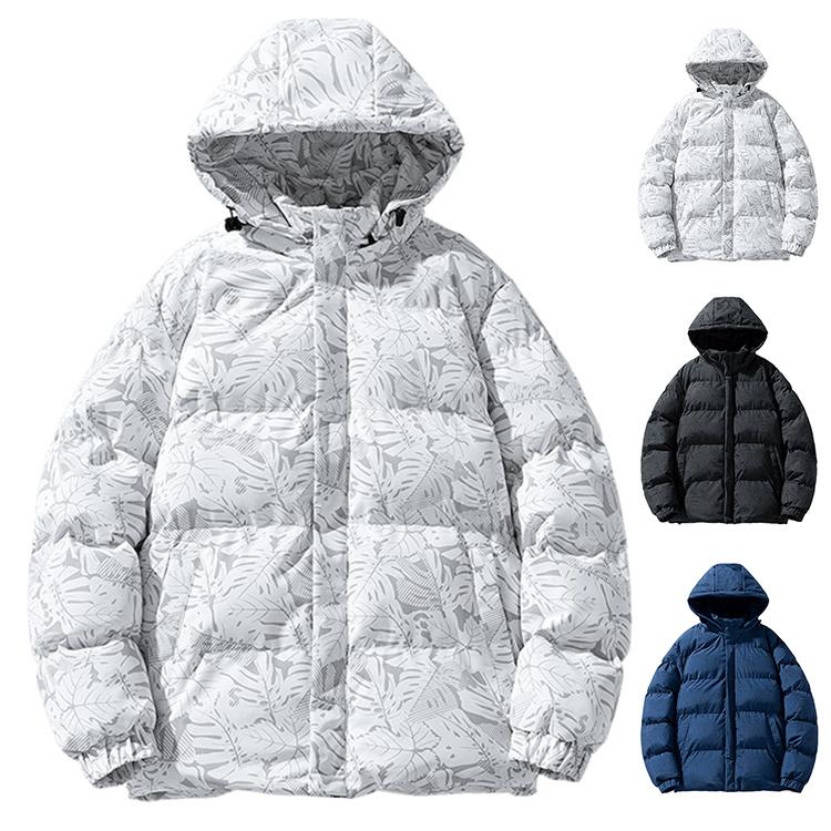 中綿ジャケット メンズ キルティングジャケット ショート アウター 綿入り フード付き 冬服 防寒着 暖か 大きいサイズ