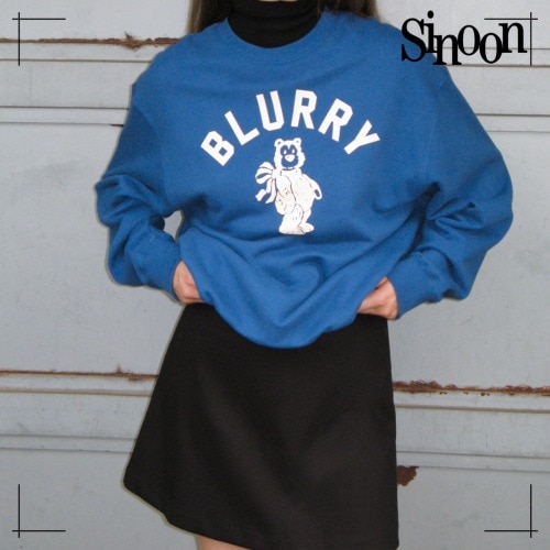 SINOON トレーナー BLURRY BEAR SWEATSHIRT (BLUE)