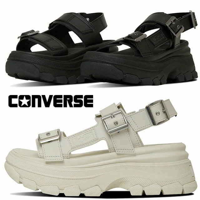 コンバース レディース 厚底 サンダル オールスター トレックウエーブサンダル チャンキーソール 軽量 カジュアルシューズ 31314241 ブラック/ブラック 黒 31314242 リリーホワイト