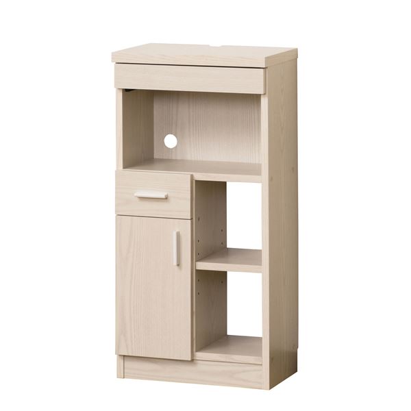 ルーター収納40（W40×D26.5×H80cm） 白木目 (完成品)