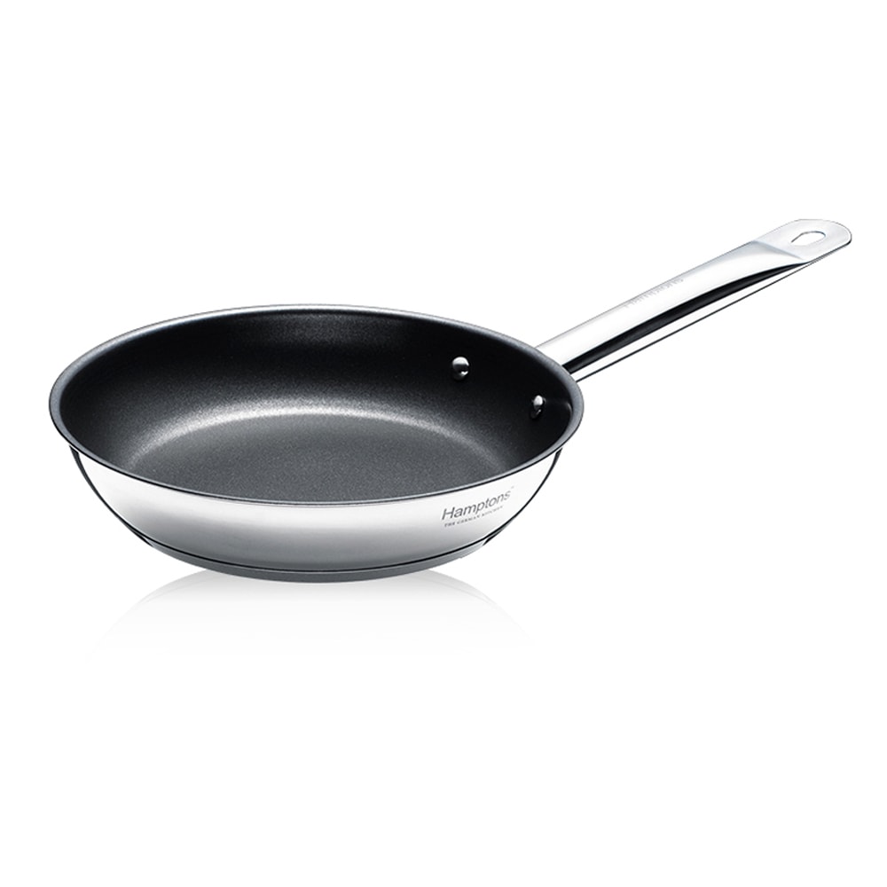 ステンレススチール IH対応 ノンスティックフライパン (22cm) PFOAフリー シルバー