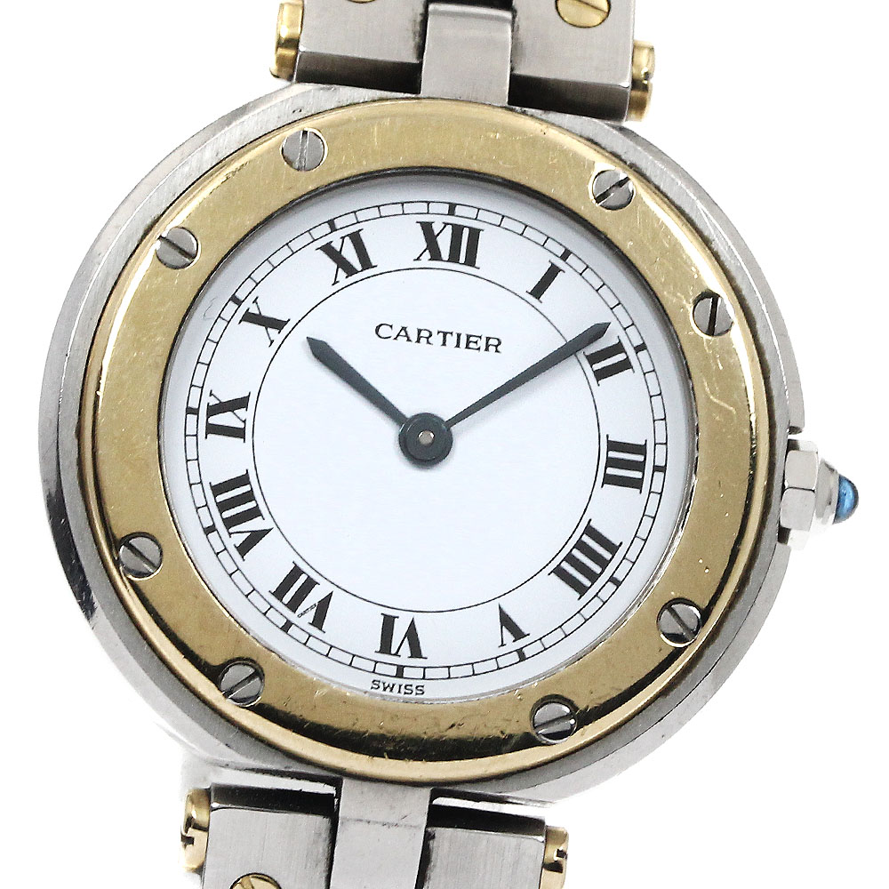 カルティエ CARTIER 84038288 サントスラウンドSM YGコンビ クォーツ レディース _888947【中古】