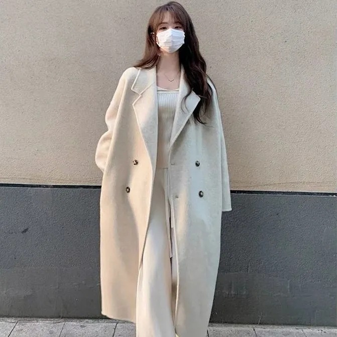 品質いいな新品 ラシャコート ラシャ ロングコート コート レディース ロング丈 マキシ丈 無地 長袖 アウター チュニック 折り襟 シンプル カジュアル 冬