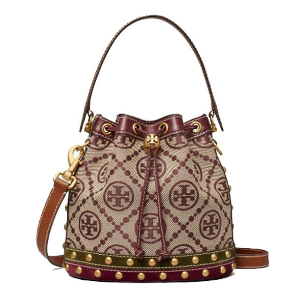 T Monogram Jacquard Stud Bucket Bag 138906