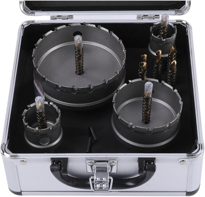 現役電気工事士・大工推薦＆監修 超硬 ホールソーセット ステンレス 木工 鉄鋼用 対応 電工 4本セット 保管用アタッシュケース付き(4本セット：30 38 70 100mm)