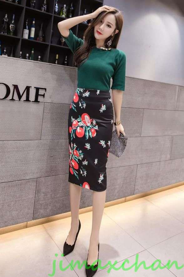 サマー　総丈63cmレディース　花柄　タイトスカート キシスカート　フレア　フォーマル　マーメイドラインスカート　ハイウエス　ペンシルス 7,041円