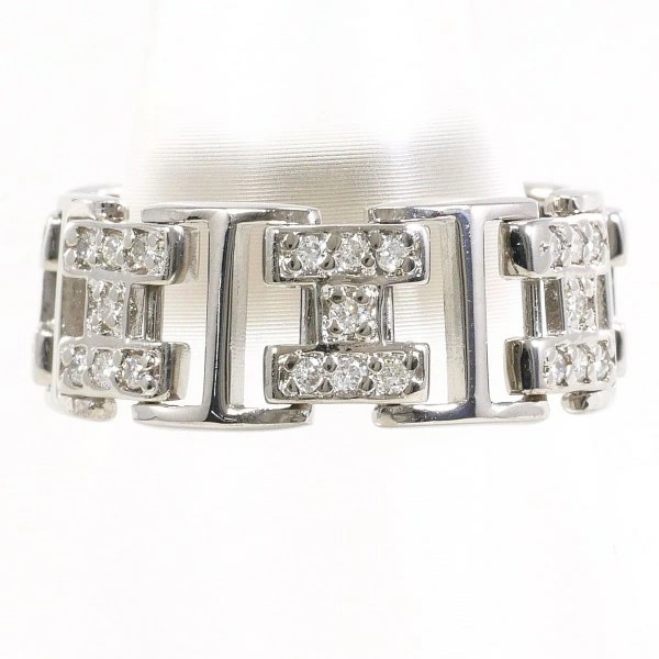 K18 18金 WG リング 指輪 12.5号 ダイヤ 0.30 カード鑑別書 ジュエリー 中古