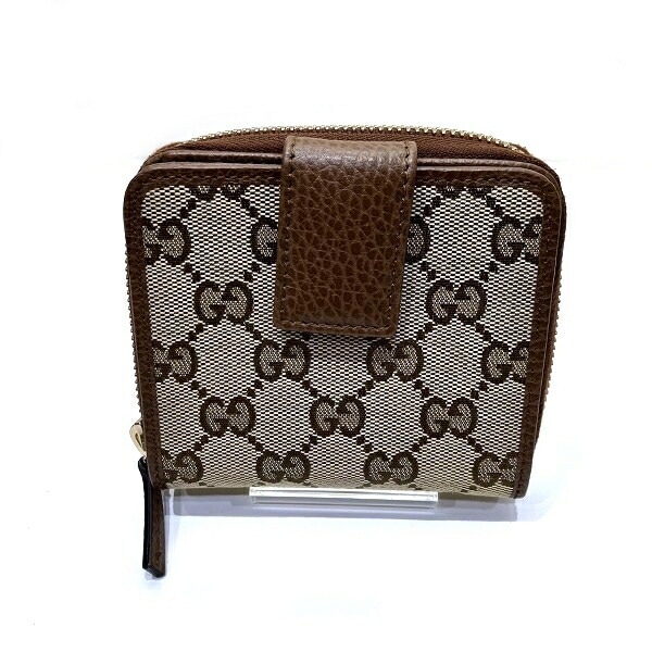 グッチ GUCCI GGキャンバス 346056 2つ折り財布 レディース【中古】