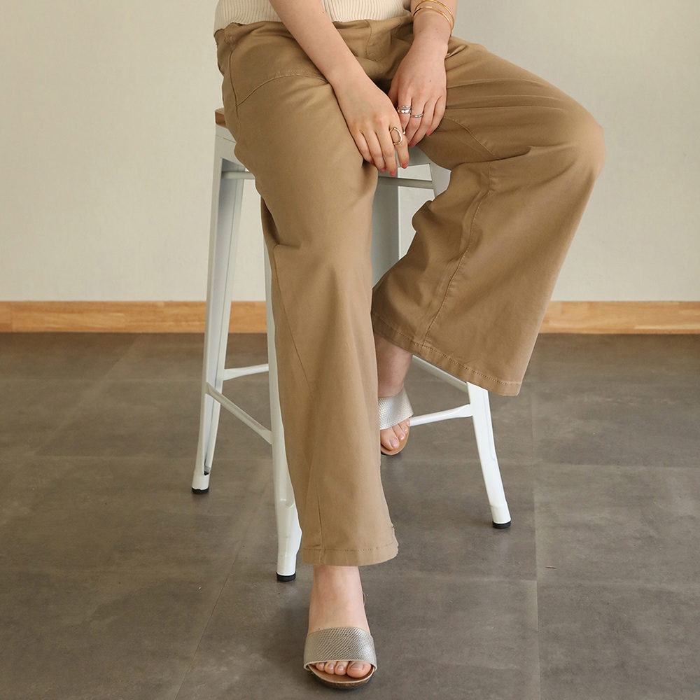 ウエストゴムストレッチツイルベイカーパンツ ワイドパンツ レディース 大きいサイズ フレア デニムパンツ パンツ ジーンズ ボトムス ゆったり ワイド 体型カバー 細見せ 美脚 ロング コットン 4,950円