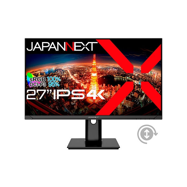 JAPANNEXT JN-IPS2710UHDR-HSP 液晶ディスプレイ 27型 / 3840×2160 / DP×1 HDMI×2 / スピーカー有 / ブラック / 2年保証 メーカー直送